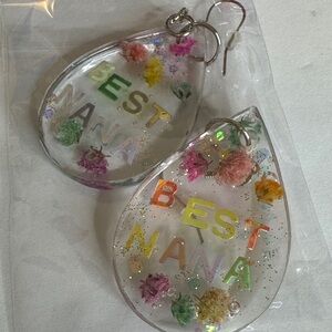Colorful 'Best Nana' Teardrop Earrings